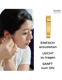 Traveller Creolen - Vergoldet - Dreieck / Diamanten - Edelstahl - 16 x 3 mm - 166343