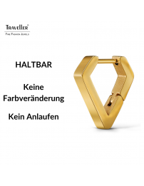 Traveller Creolen - Vergoldet - Dreieck / Diamanten - Edelstahl - 16 x 3 mm - 166343
