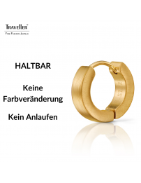 Traveller Creolen - Unisex - Vergoldet - Matt - Edelstahl - 14 x 4 mm - 166359
