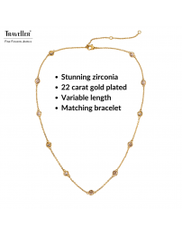 Traveller Necklace - Gold Plated - Zirconia - Ø 4 mm - 38-44 cm - 157758 