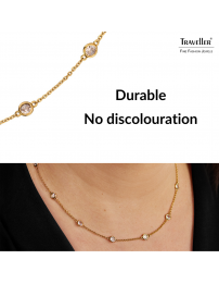 Traveller Necklace - Gold Plated - Zirconia - Ø 4 mm - 38-44 cm - 157758 