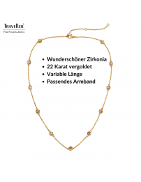 Traveller Collier - Vergoldet - Zirkonia - Ø 4 mm - 38-44 cm - 157758 