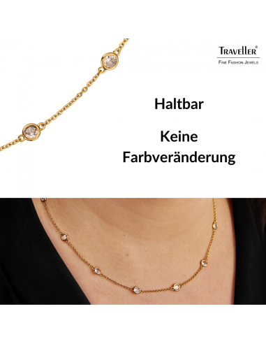Traveller Collier - Vergoldet - Zirkonia - Ø 4 mm - 38-44 cm - 157758 