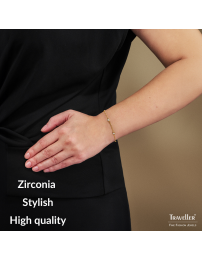 Traveller Bracelet - Gold Plated - Zirconia - Ø 4 mm - 17-20 cm - 157760