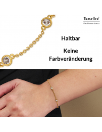 Traveller Armband - Vergoldet - Zirconia - Ø 4 mm - 17-20 cm - 157760
