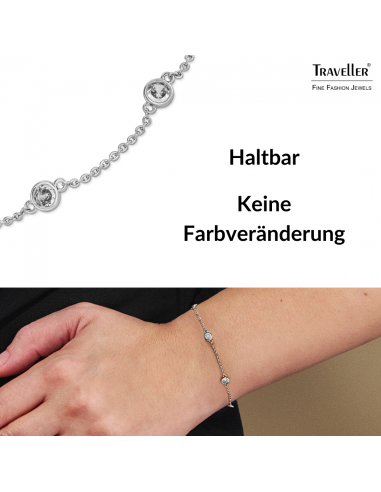 Traveller Armband - Silberfarben - Zirconia - Ø 4 mm - Platiniert - 17-20 cm - 157761