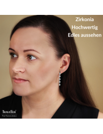 Traveller Orhhänger - Silberfarben - Zirkonia - Ø 4mm - 40 x 4 mm - Platiniert - 157763