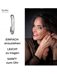 Traveller Creolen - Silberfarben - 3/4 Ring - Edelstahl - 15 x 2,5 mm - 166336