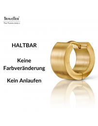 Traveller Creolen - Unisex - Vergoldet - Matt - Edelstahl - 14 x 7 mm - 166362