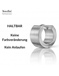 Traveller Creolen - Unisex - Silberfarben - Matt - Edelstahl - 14 x 7 mm - 166363