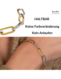 Traveller Armband - Bicolor - Gold & Silber - Glieder - Edelstahl - Vergoldet - 21 cm - 181273