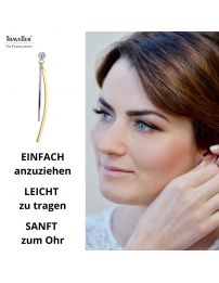 Traveller Ohrhänger - Bicolor - Silber- & Goldfarben - Edelstahl - 50 x 4 mm - 181287