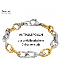 Traveller Armband - Bicolor - Gold & Silber- Ovale Glieder - Edelstahl & Vergoldet Edelstahl - 21 cm - 181265