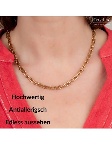 Traveller Kette - Gold - Glieder - Edelstahl - Vergoldet - 46 cm - 181270 