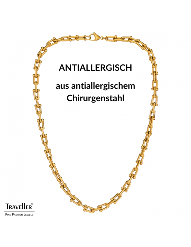 Traveller Kette - Gold - Glieder - Edelstahl - Vergoldet - 46 cm - 181270 