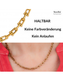 Traveller Kette - Gold - Glieder - Edelstahl - Vergoldet - 46 cm - 181270 