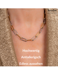 Traveller Kette - Bicolor - Gold & Silber - Glieder - Edelstahl - Vergoldet - 46 cm - 181272