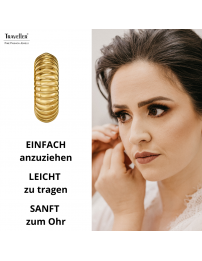 Traveller Creolen - Vergoldet - 3/4 Ring - Gerieben - Edelstahl - 18 x 6 mm - 181277