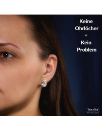 Traveller Ohrclip - 22kt Vergoldet - Kristalle - Tropfen - 15x11 mm - 157654