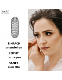 Traveller Creolen - Silberfarben - 3/4 Ring - Gerieben - Edelstahl - 18 x 6 mm - 181278