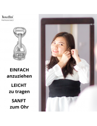 Traveller Creolen - Silberfarben - 3/4 Ring - Theta - Palladiniert - 18 x 7 mm - 181286