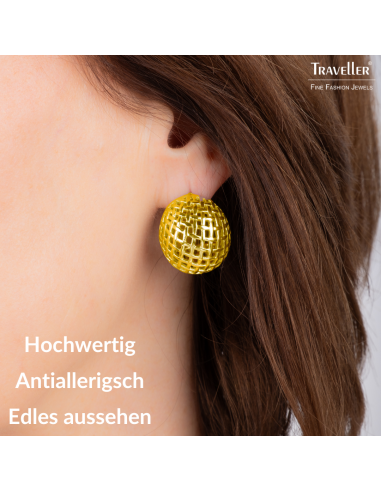 Traveller Ohrstecker - Vergoldet - Kugelgitter - Edelstahl - 23 x 20 mm - 181290