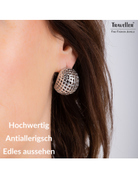 Traveller Ohrstecker - Silberfarben - Kugelgitter - Edelstahl - 23 x 20 mm - 181291