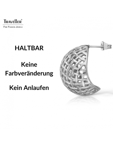 Traveller Ohrstecker - Silberfarben - Kugelgitter - Edelstahl - 23 x 20 mm - 181291
