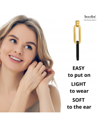 Traveller Earrings - Pendants - Bicolor - Gold & Black - Links - Stainless Steel - Gold Plated - 40 mm - 181268