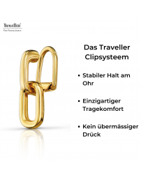 Traveller Ohrclips - Hänger - 22kt Vergoldet - Glieder - 23 x 7 mm - 157663