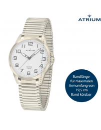 ATRIUM Armbanduhr - Herren - Vergoldet - Zugband aus  Edelstahl (19,5cm) - 5 Bar - Klar - Quartz - A48-60