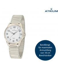 ATRIUM Armbanduhr - Damen - Vergoldet - Zugband aus  Edelstahl (18cm) - 5 Bar - Klar - Quartz - A49-60