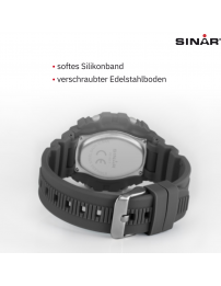 Sinar Uhr - Digital - Schwarz / Grau - 10 Bar wasserdicht - Ø 40 mm - Verstellbares Armband (14-19.5 cm) - XE-69-1