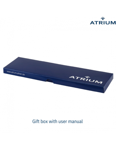 ATRIUM Watch - Ladies - Analogue - Silver Coloured - Black Leather - Clear Dial - 27 mm - A37-10