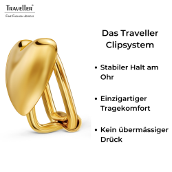 Traveller Ohrclips - 22kt Vergoldet - Herz - 11x10 mm - 157794