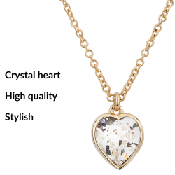Traveller Necklace with Pendant - 22ct Gold Plated - Heart - Swarovski Crystal - 11x10 mm - 38+3+3 cm - 157257
