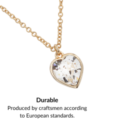 Traveller Necklace with Pendant - 22ct Gold Plated - Heart - Swarovski Crystal - 11x10 mm - 38+3+3 cm - 157257