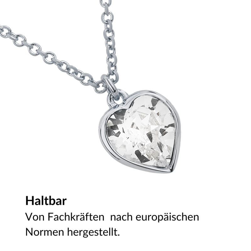 Traveller Halskette mit Anhänger - Silberfarben - Herz - Swarovski Kristall - 11x10 mm - Platiniert - 38+3+3 cm - 157258