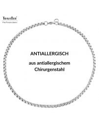 Traveller Collier - Edelstahl - Silberfarben - Kompakte Glieder - 46 cm - 181219