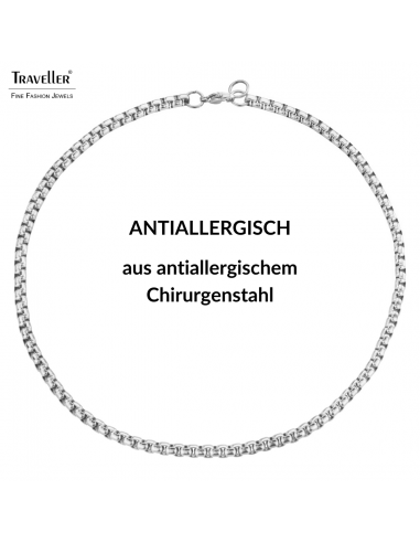 Traveller Collier - Edelstahl - Silberfarben - Kompakte Glieder - 46 cm - 181219