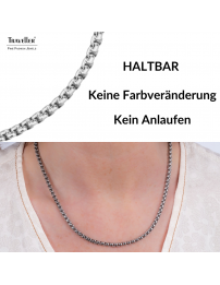 Traveller Collier - Edelstahl - Silberfarben - Kompakte Glieder - 46 cm - 181219