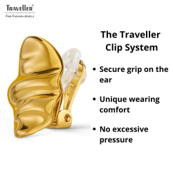 Traveller Earrings - 22ct Gold Plated - Waves - 20x16 mm - 157767