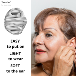 Traveller Earrings - Silver Coloured - Waves - Platinum Plated - 20x16 mm - 157768