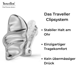 Traveller Ohrclips - Silberfarben - Wellen - Platiniert - 20x16 mm - 157768