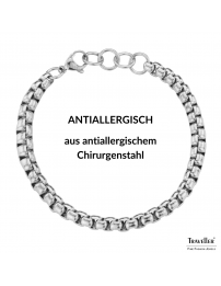 Traveller Armband - Edelstahl - Silberfarben - Kompakte Glieder - 21 cm - 181220