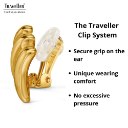 Traveller Clip-on Earrings - 22ct Gold Plated - 17z10 mm - 157769