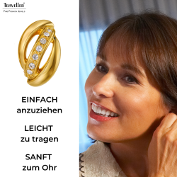 Traveller Ohrclips - 22kt Vergoldet - Kristalle - 18x10 mm - 157774