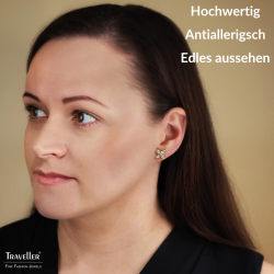 Traveller Ohrstecker - 22kt Vergoldet - Kristalle - Blüme - Ø 13 mm  - 157790