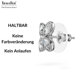 Traveller Ohrstecker - Silberfarben - Kristalle - Blüme - Platiniert - Ø 13 mm  - 157791