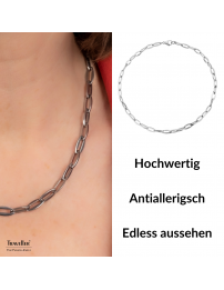 Traveller Collier - Edelstahl - Silberfarben - Glieder - 45 cm - 181223